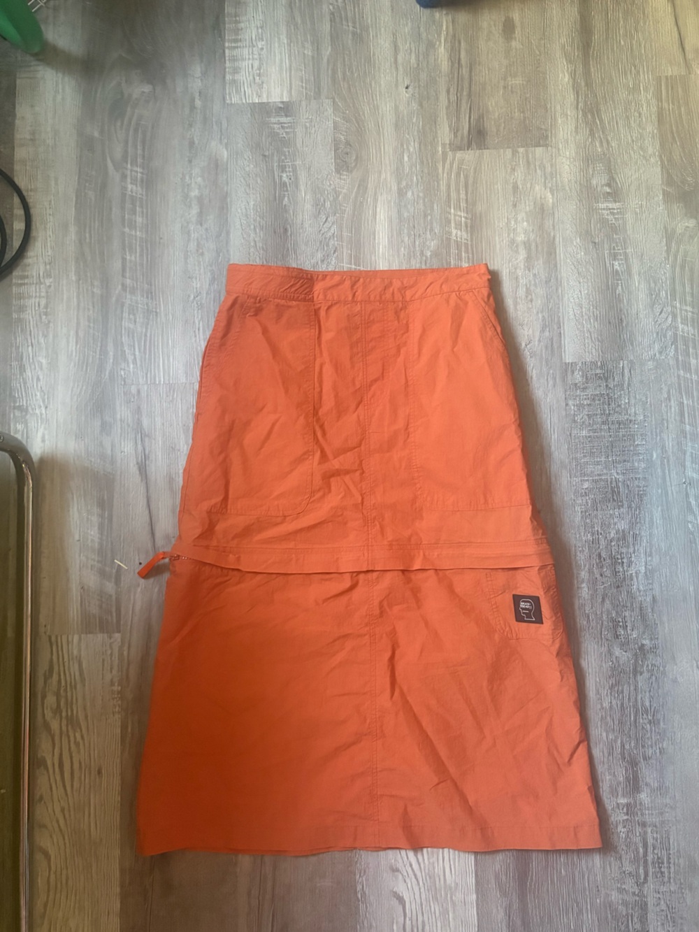 Brain Dead orange Cargo Maxi Zip off Skirt size medium